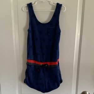 Cat & Jack Navy Star Romper with Red Stripe